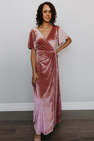 Velvet Wrap Mauve (M) *Roomy in Top and longer than pictures shows*